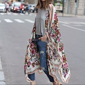 NWT Chiffon Kimono Cardigan Floral Print
